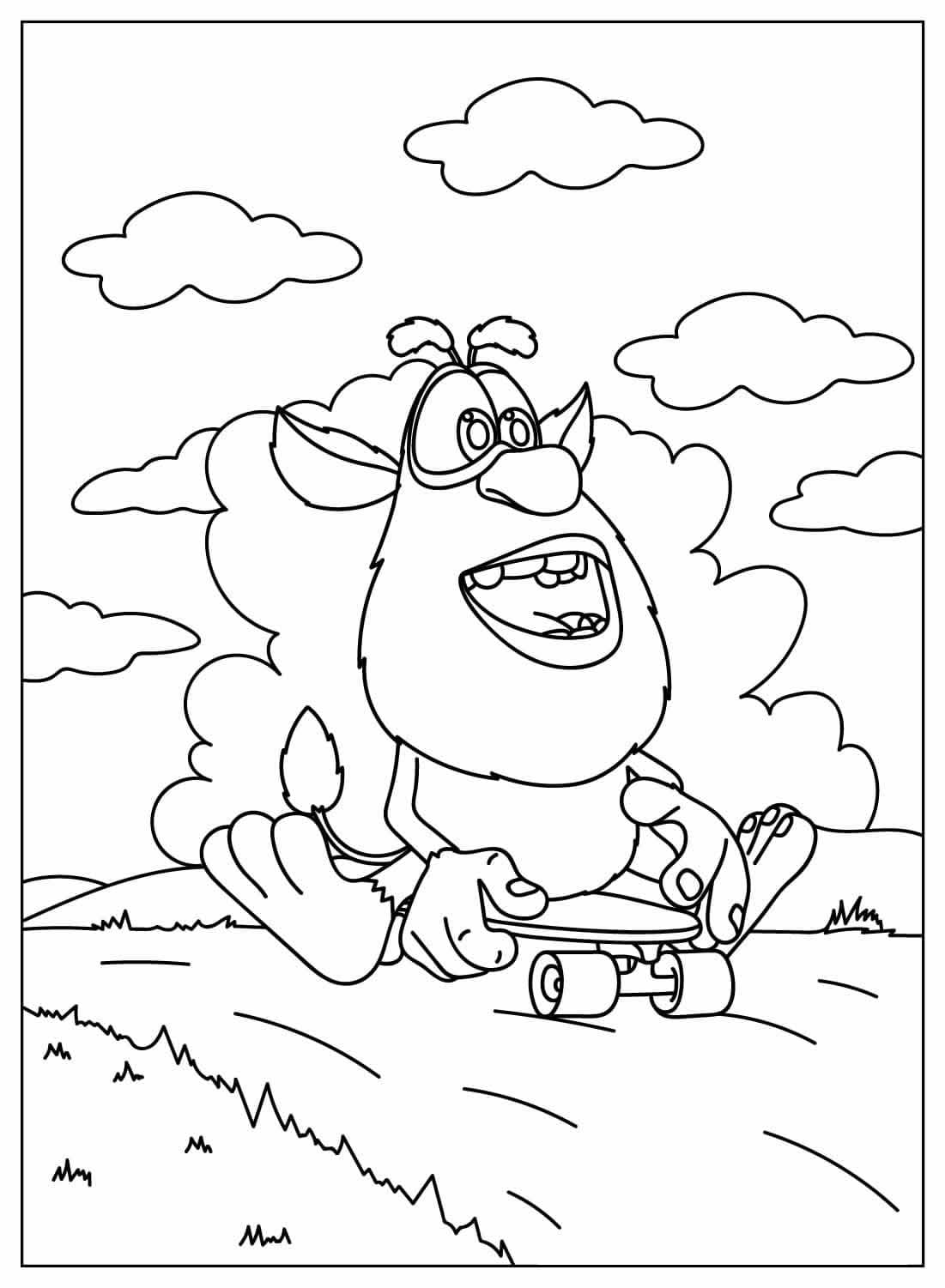 Fisa de colorat cu Booba pe skateboard 9